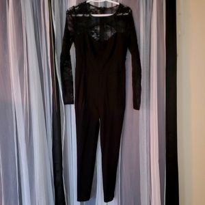 Guess Kristine Black Lace Top Keyhole Jumper Size Large